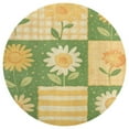 thumbnail image 3 of Floral Colorful Flower Washable Round Rug -Circle Area Rugs for Nursery Bedroom, Vintage Non Slip Non Shedding Low Pile Carpet for Living Room Coffee Table Entryway, 3 of 6