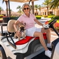 thumbnail image 3 of Golf Cart Seat Covers for 2 Seater,Red Black Ombre Microfiber Cart Seat Towel Blanket,Modern Abstract Aesthetics Geometric Moire Absorbent NonSlip Bench Seats Protector for Golf Course 51"x31", 3 of 9