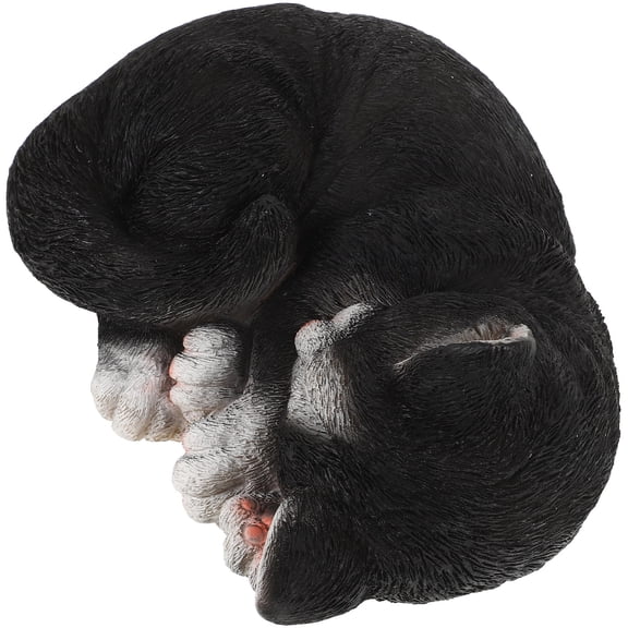 WRITWAA Black Resin Cat Statue for Garden and Lawn Decor, Outdoor Figurine for Patio, Yard, and Home Display