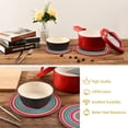 thumbnail image 6 of GZHJMY Mexican Blanket Serape Stripes Trivets Pot Holders Set of 2, Hot Pads 7.09"+9.45",Table Mats,Placemats Set for Cooking and Baking, Cotton Braided Hot Pads, 6 of 7