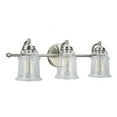 thumbnail image 4 of Aspen Creative 62083, Three-Light Metal Bathroom Vanity Wall Light Fixture, 23 3/4" Wide, Transitional Design in Brushed Nickel with Clear Glass Shade, 4 of 6