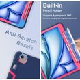 thumbnail image 5 of ELEHOLD for iPad Air 11 Inch Case 2024 Release, iPad Air 11 (M2) Case with Pencil Holder and Kickstand, Heavy Duty Shockproof Protective Cover,Navy+Rose, 5 of 7
