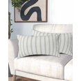 thumbnail image 2 of Sage Green Striped Pillow Covers King Size, Sage Green White Stripes Farmhouse Soft Bed Throw Pillowcases Breathable Cooling Long Lumbar Body Pillow Sham Cover for Bed Sofa 20''x40'', 2 of 7