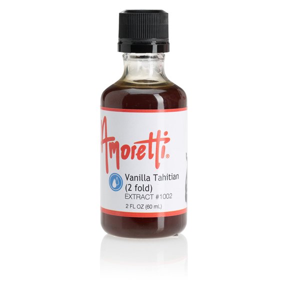 Amoretti - Vanilla Tahitian Water Soluble 2X 2 oz - Highly Concentrated & Perfect For Pastry, Savory, Brewing, and more, Preservative Free, Vegan, Kosher Pareve, Keto Friendly