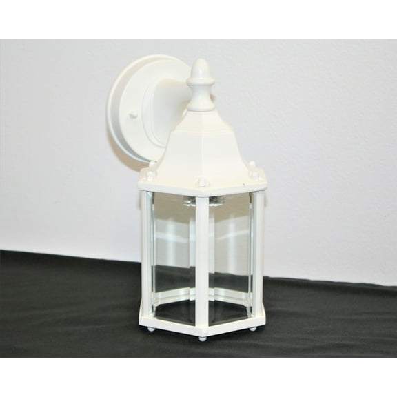 Sunset Lighting F7851-30 Outdoor Wall Sconce with Clear Beveled Glass, White Finish