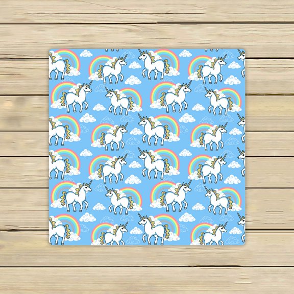 ECZJNT Cartoon Doodle Unicorn Rainbow Clouds Beach Bath Towels Shower Towel For Home Outdoor Travel 13x13 Inch