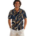 thumbnail image 3 of KUIFORTI Couple Matching Outfits Abstract Leaf Fashionable Mens Casual Shirts Hawaii Dress Breathable Short Sleeve Button Down with Soft Fabric for Summer Vacation Trip, 3 of 7