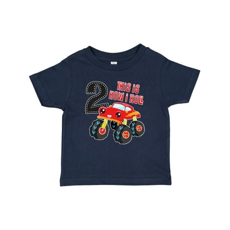 

Inktastic Monster Truck How I Roll 2nd Birthday Gift Baby Boy T-Shirt