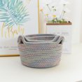 thumbnail image 4 of Cute Desktop Storage Basket Hand-woven Storage Basket Living Room Entrance Key Cotton Rope Round Storage Basket For Multi-scene Deals Of The Day Clearance, 4 of 8