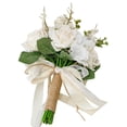 thumbnail image 6 of ORDDIART 1Pcs Bridal Bouquet Artificial Flower Arrangements White Round Silk Cloth Plastic Table Centerpiece, 6 of 8