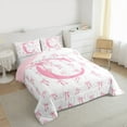 thumbnail image 3 of Castle Fairy Bowknot Alphabet C 3-Piece Full Size Comforter Sets for Teens,Dreamy Princess Bedding Comforter Set,Kawaii Bow Lightweight Bedding Sets,Breathable Home Decor, 3 of 8