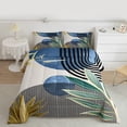 thumbnail image 2 of Manfei Geometric Lines Full Size Comforter Sets 3-Piece, Mid Century Minimalism Bedding Comforter Set, Abstract Leaf Sun Print Bedding Sets, Super Cozy Room Decor, 2 of 8