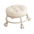 thumbnail image 3 of Taburete con ruedas y asiento bajo, robusto, de baja altura, para adultos y niños, con ruedas giratorias Blanco, 3 of 9