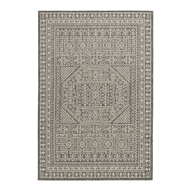 Mainstays 5'x7' Grey Medallion Outdoor Area Rug