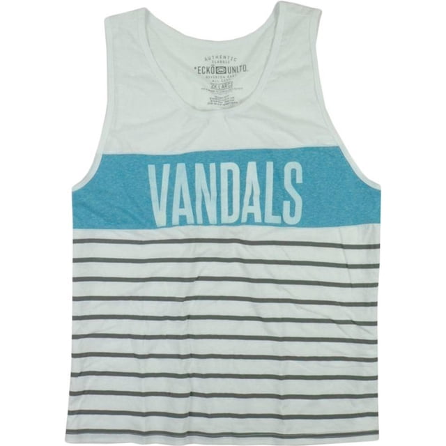 Ecko Unltd. Camiseta con estampado de neón V Stripe Tankle para hombre, blanca, grande