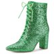 thumbnail image 1 of Botines Allegra K Tacón Bloque Puntiagudo Brillantina Verde 41, 1 of 7