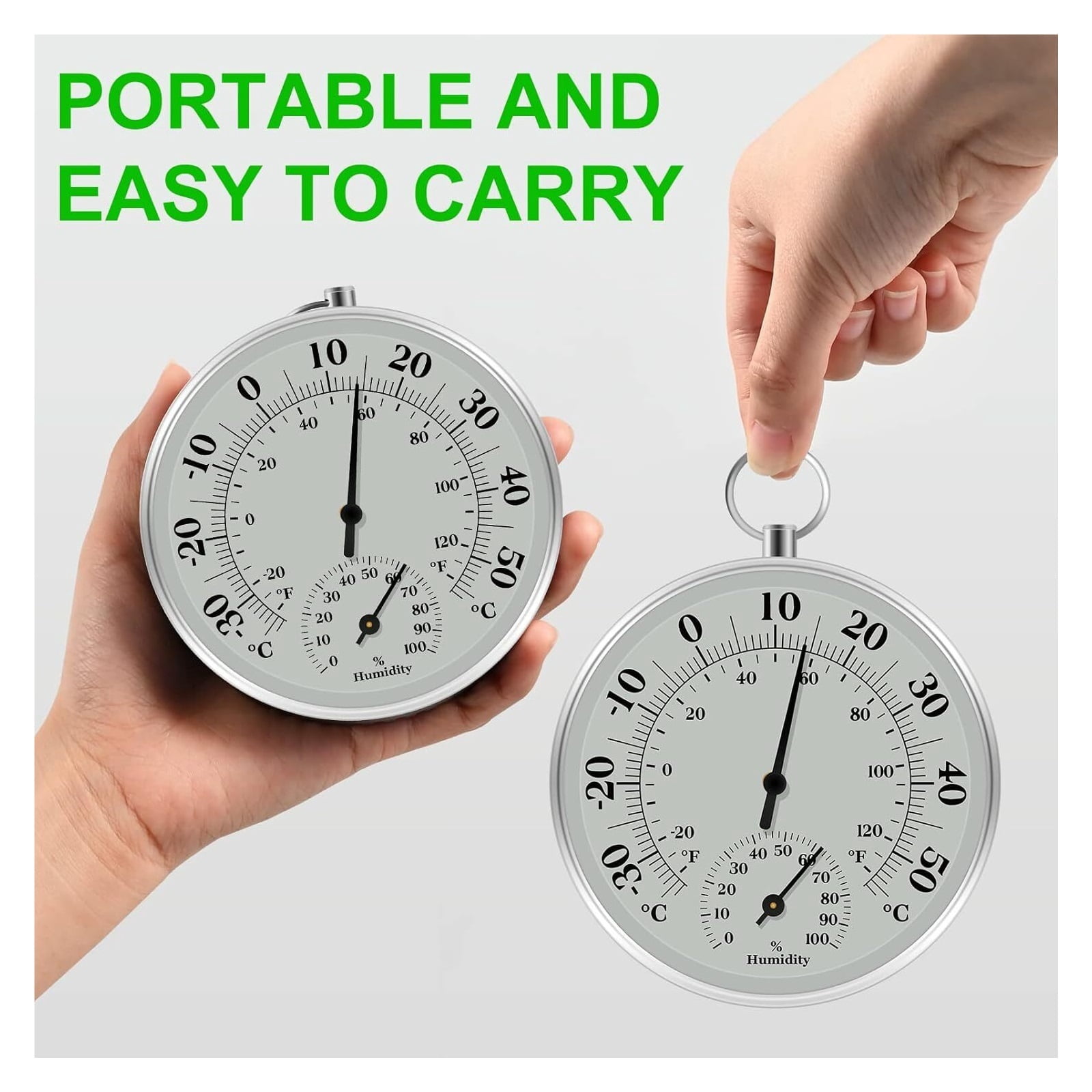 Indoor Room Thermometer with Aluminum Enclosure Outdoor Weather Station for Bathroom Kitchen Car ,Weather Forecast