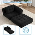 thumbnail image 6 of Puremind Folding Sofa Bed, Convertible Floor Couch, Corduroy Foldable Futon Sofa Bed with Armrest for Living Room/Bedroom, Black, 6 of 8