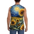 thumbnail image 4 of Haiem Men's Starry Sky Sunflower Print Tank Tops Summer Sleeveless Cut Off Workout T-Shirts Fitness Vest Athletic Undershirts-3X-Large, 4 of 8