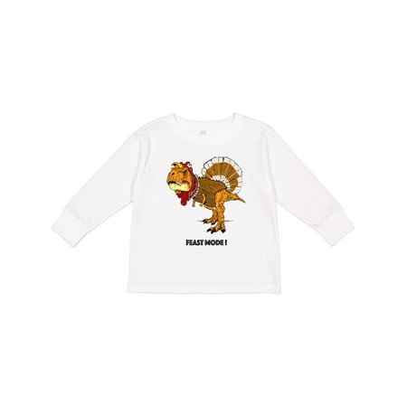 

Inktastic King of Thanksgiving Feast Mode in Orange Boys or Girls Long Sleeve Toddler T-Shirt