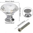 thumbnail image 2 of 30mm Crystal Door Knobs With Screws. Set Of 6 Cabinet Knobs In Clear Crystal, 2 of 5