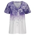 thumbnail image 4 of Fiudx Camisas de Mujer Moda Mujer V-Cuello Manga Corta Blusa Camiseta Verano Impresión Tops Sueltos, 4 of 7