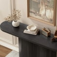 thumbnail image 5 of 57-Inch Mid Century Accent Sofa Table, Tambour Waterfall Design Console Table Behind Couch, Black, 5 of 8