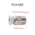 thumbnail image 3 of PC4-M10 Conector de ajuste de empuje de tubo neumático recto para impresora 3D extrusora B Carevas Conector neumático, 3 of 6