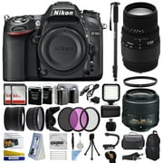 Nikon D7100 DSLR Digital Camera with 18-55mm VR II + Sigma 70-300mm Lens + 128GB Memory + 2 Batteries + Charger + LED Video Light + Backpack + Case + Filters + Auxiliary Lenses + More!