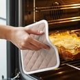 thumbnail image 3 of Warm Beige Pot Holders for Kitchen Heatproof Potholder, 3 Pack Solid Color Farmhouse Beige Hot Pads Multipurpose Oven Pads Cloth Potholders Trivet for Cooking Baking, 3 of 8