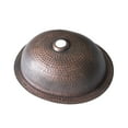 thumbnail image 5 of SINDA Antique Copper Oval Shape Bathroom Sink, 16 Gauge Thick, Hammered,Drop-In or Undermount with Pop-Up Drain, 5 of 6