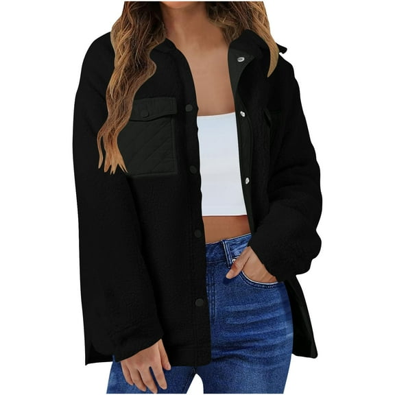 Women's Solid Color Casual Coat Without Hood Featuring Long Sleeves And Pockets​​