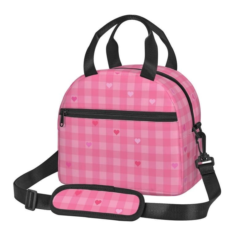 Checkered Insulated Lunch Bag, Waterproof Picnic Bag, Ice Bag