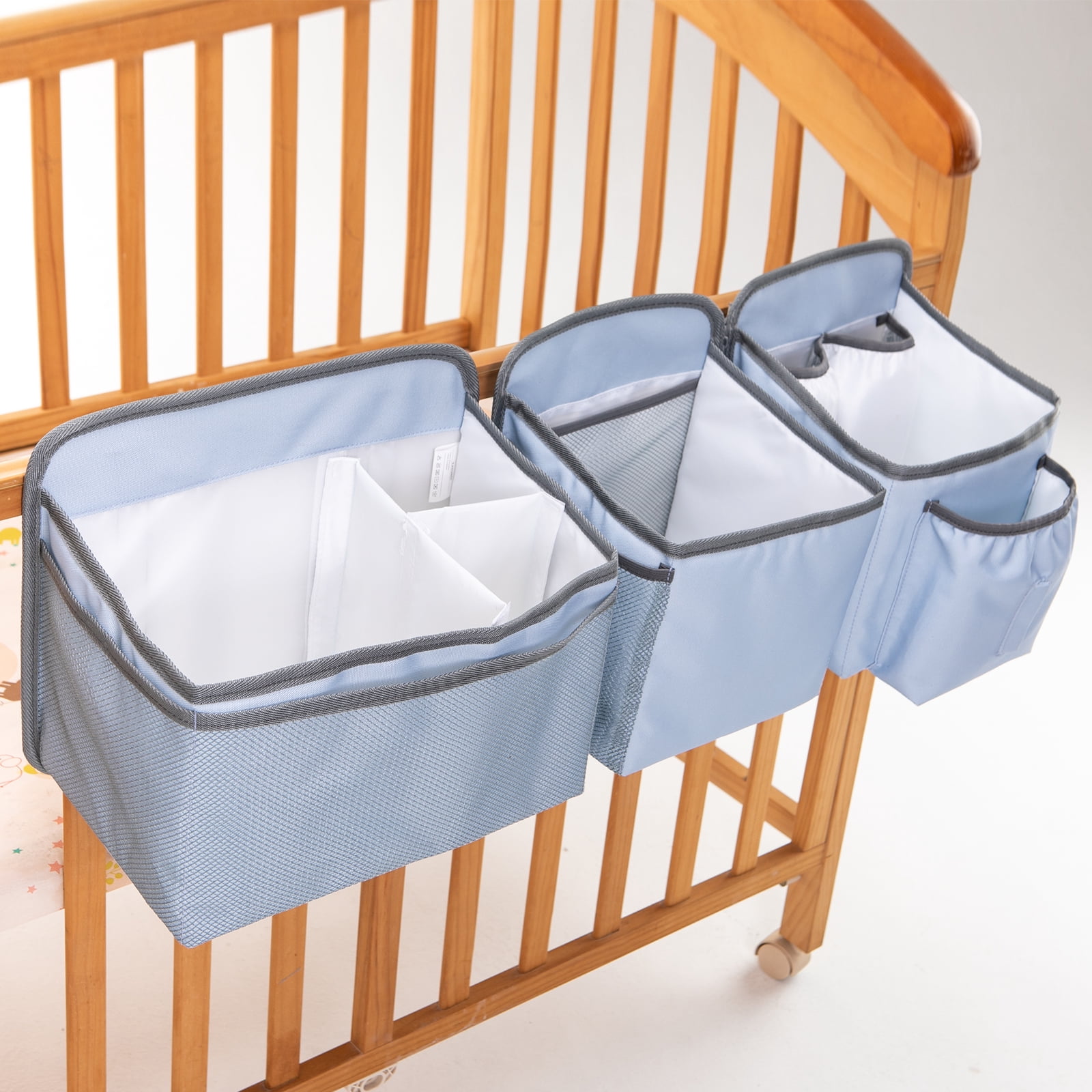 Baby Stroller Organizer Bag Bedside Caddy Diaper Storage Bin Hanging Storage Bag for Baby Bed/Baby Cart
