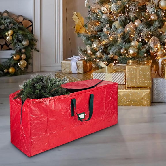 Uandlove Heavy Duty Christmas Tree Storage Bag for 6.5ft Artificial Tree, Large Water-Resistant Space-Saving Bag with Handles & Label Slot for Holiday Decor