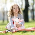 thumbnail image 4 of Strawberry Cow Plush Doll - Cute Stuffed Animal Toy, Soft Cuddly Cow Plushie, Durable Family Stuffed Toy, Perfect Holiday Birthday Gift for Easter Decor Cuddle Play, 7.9in, Pink, 4 of 8