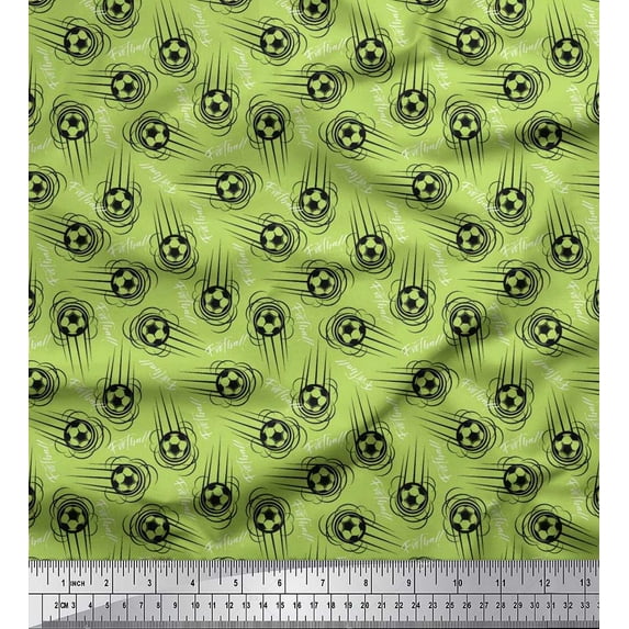 Soimoi Rayon Fabric Text & Football Sports Decor Fabric Printed Yard 42 Inch Wide