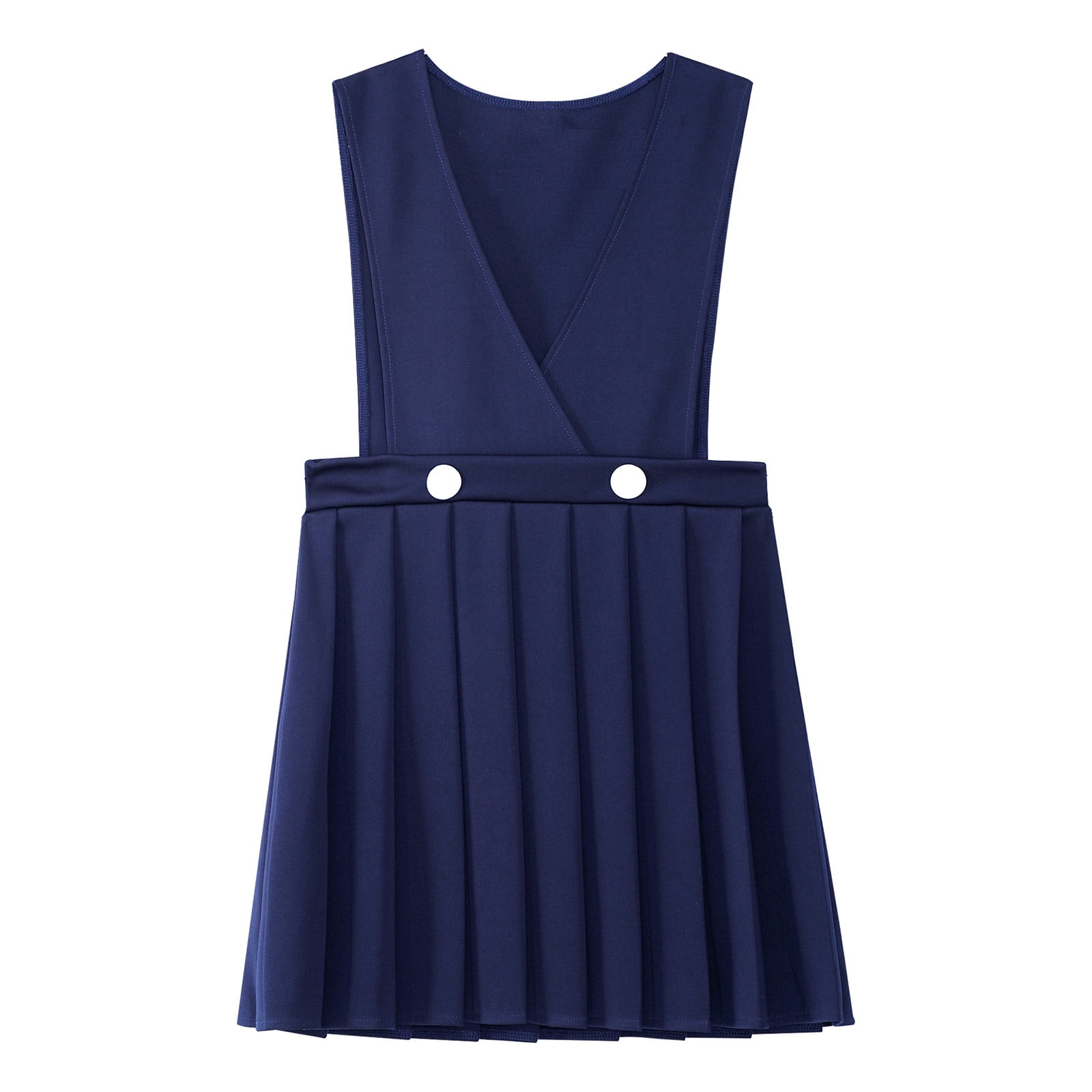 Jhaoyu Girls School Uniform Knee Length Sleeveless Jumper