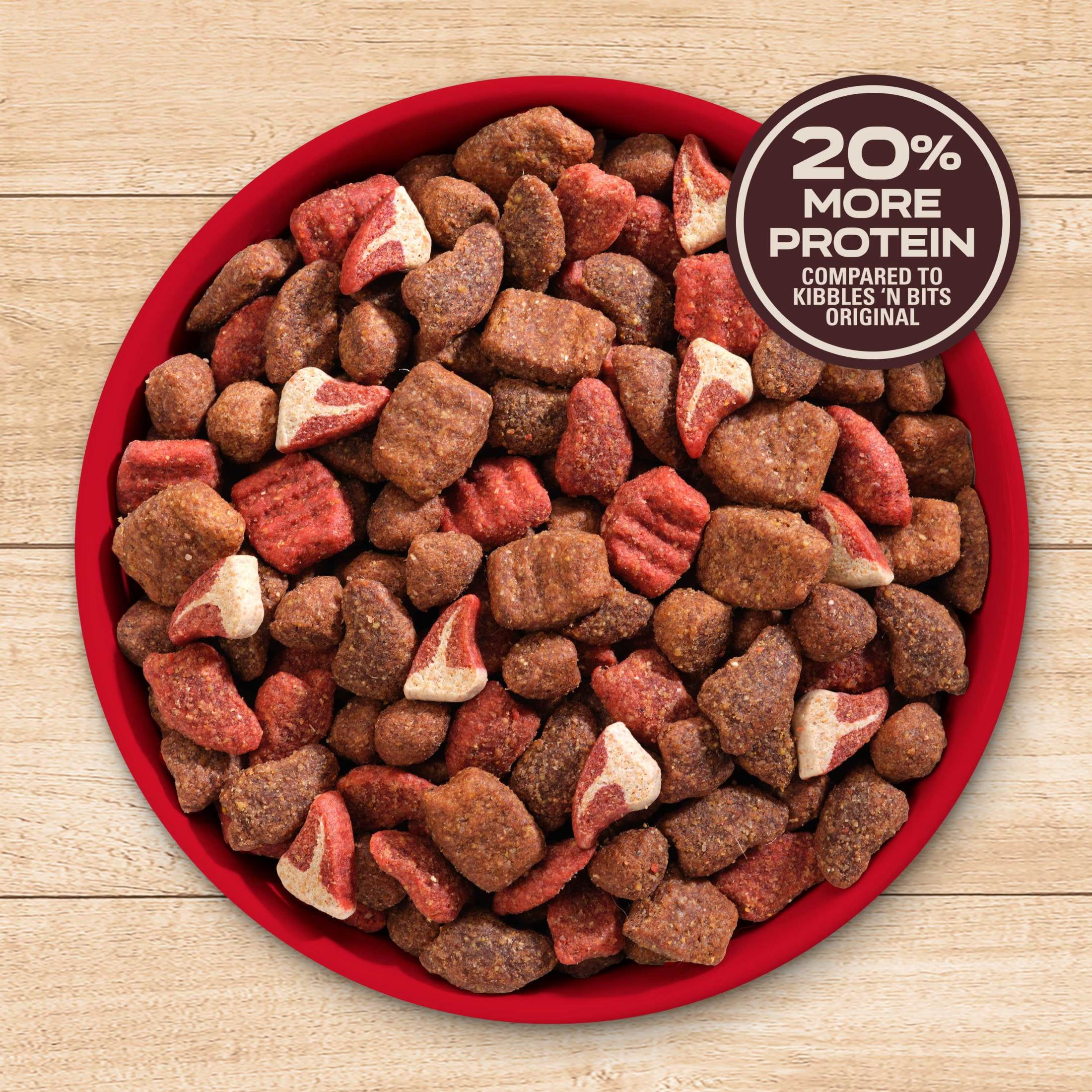 Kibbles 'n Bits Triple Steak Flavor Dry High Protein Dog Food 40 lb Bag