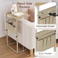 thumbnail image 5 of C Shaped End Table, 32'' Tall Side Table for Couch, Adjustable Height Small Couch Side Table for Small Spaces, End Table Slide Under Sofa Table TV Tray Table Arm Table for Living Room, 5 of 9