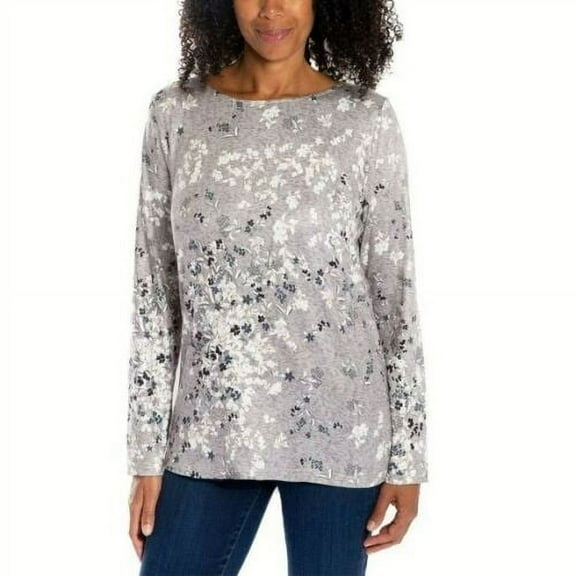 Mario Serrani Women's Floral Print Ultra Soft Lightweight Relaxed Fit Tunic Top