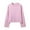 Pink, variant on FDGIU Casual Crewneck Sweater for Women, Loose Fit Ribbed Knit Pullover, Long Sleeve Comfy Knit Casual Wear Top
