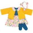 thumbnail image 2 of Baby Doll Clothing Yellow Blue Floral Dress for 18 to 20 inch Dolls Girl DIY Toys(no doll), 2 of 5