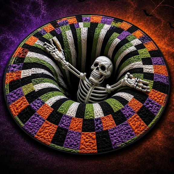 Deep Vortex Illusion Rug, Halloween Vortex Illusion Rug, 3D Rugs Optical Illusion
