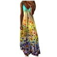thumbnail image 2 of SMihono Robe d'Été pour Femmes Grande Taille Mode Femmes Été Col en V Décontractée à Imprimé Ample Sans Manches Longue Robe, 2 of 4