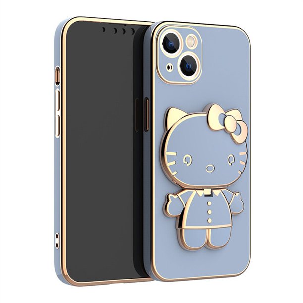 Fundas de teléfono con espejo interior para iphone, carcasa bonita de Hello Cat para iphone 11, 13, 12, 14 Pro Max, XR, XS, 7, 8 P, SE2020, soporte suave, 2023 Fivean unisex