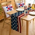 thumbnail image 3 of Table Runner Dresser Scarves 48 Inch Long,Retro Star and Stripe USA Flag Linen Dining Table Runners 4th of July American Patriotic Tabletop Scarf for Wedding Holiday Party Kitchen, 3 of 7