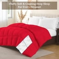 thumbnail image 5 of 100% Cotton All-Season Comforter - Box Stitched Comforter - Bedding with Corner Tabs Machine Washable Lightweight Color Red Solid Pattern Size Twin (66"x90"), 5 of 7