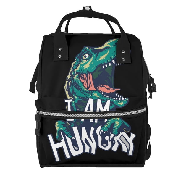 Disketp Hungry Tyrannosaurus Mochila de Pañales de Gran Capacidad con Múltiples Bolsillos, Mochila de Viaje Multifuncional para Bebé, Unisex, Moderna y Resistente