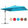 thumbnail image 1 of Gymax 10 Ft Square Offset Hanging Patio Umbrella 360 Degree Tilt Blue, 1 of 10